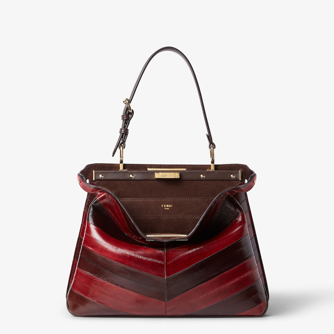 FENDI Peekaboo Soft Medium Two-tone inlaid hagfish leather bag - Image 6